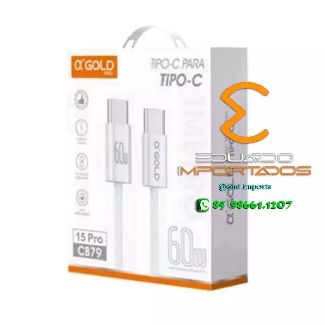 Cabo de Carregador Tipo C x Tipo C 60w CB-51 - Foto 3