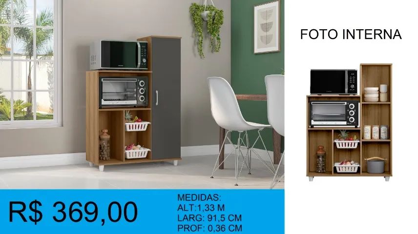 Fruteira com microondas e forno - Entrega e montagem Gratis  - Foto 3