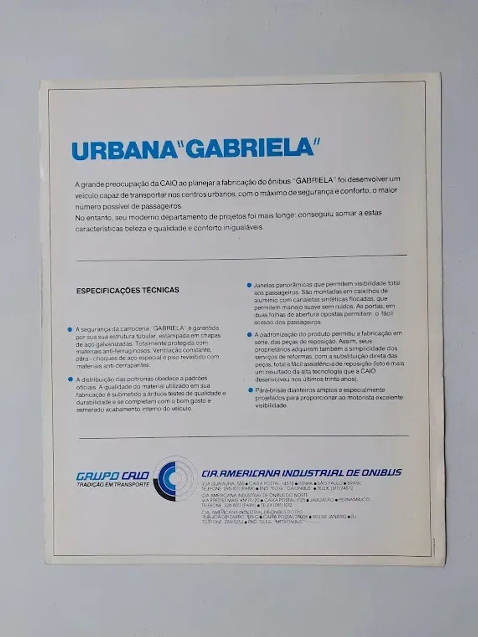 Caio Gabriela - Catálogo Folder Prospecto Ônibus Antigo - Foto 2