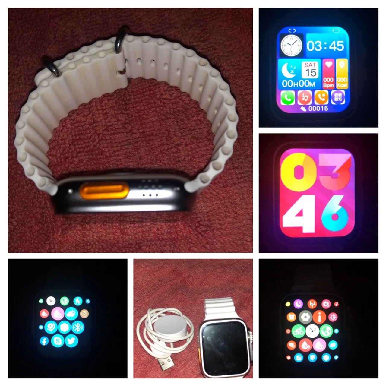 Apple Watch estilo series 8 Ultra+fone de ouvido over-ear+Carregador por indução Original. - Foto 2