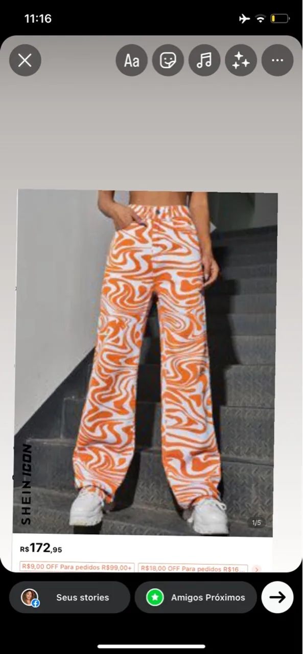 Calça wide leg