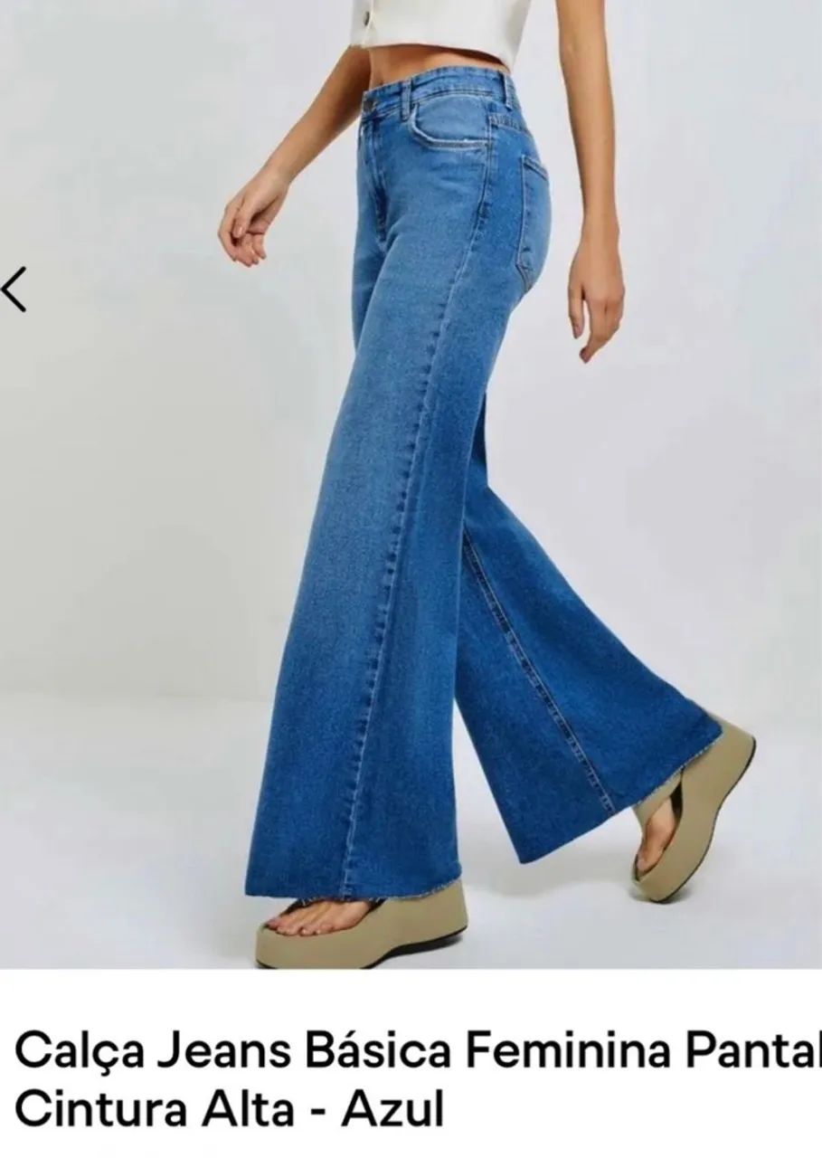 Calça Jeans Feminina Cintura Alta - Azul