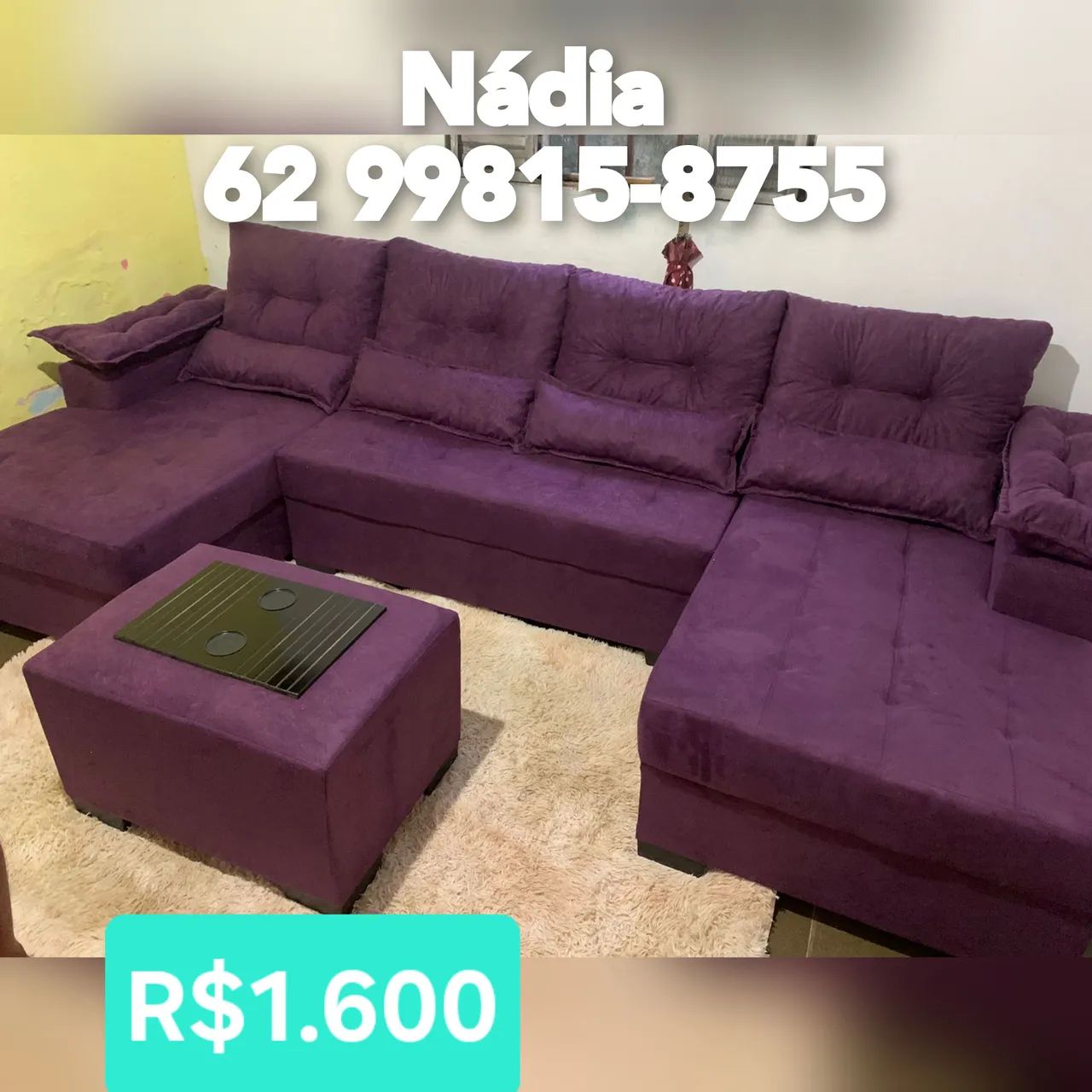 Sofá--' chaise dupla 