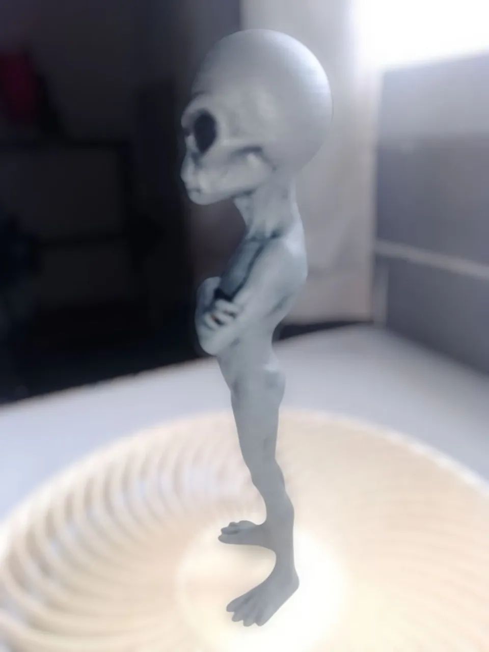 Figura Decorativa Alien Cinza Impresso em 3D - Foto 5
