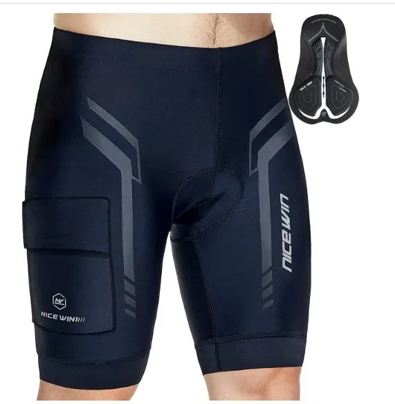 Bermuda de ciclismo/motociclismo, andar de bicicleta, acolchoados 3D, de secagem rápida