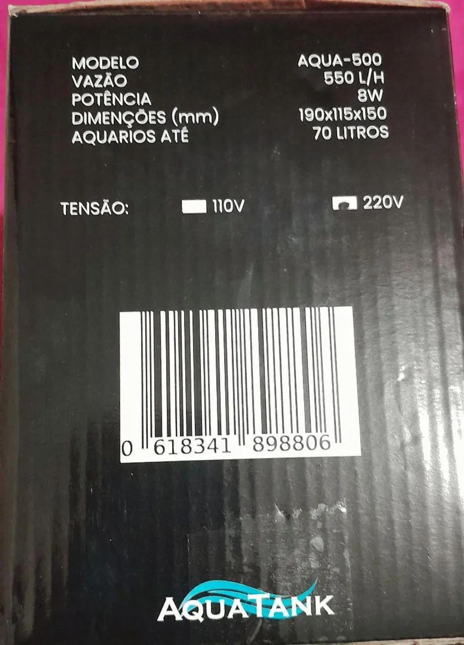 Filtro Aquário Aquatank Aqua-500 Novo ? 220V ? 550L/h - Foto 2