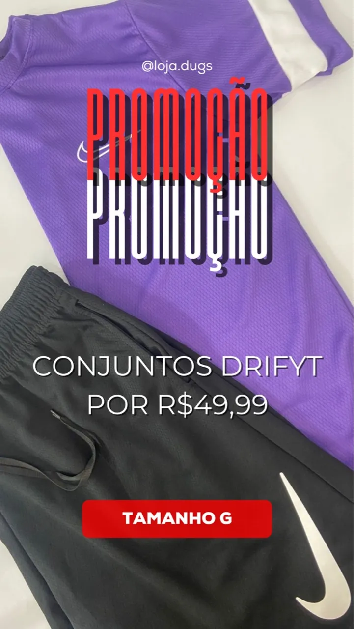 Conjunto Nike Shorts e Camiseta Roxo Tamanho G