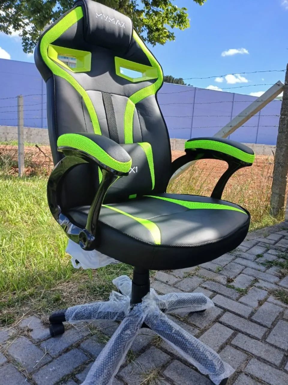 Cadeira gamer mx1 verde nova muito bonita e confortavél - Cadeiras