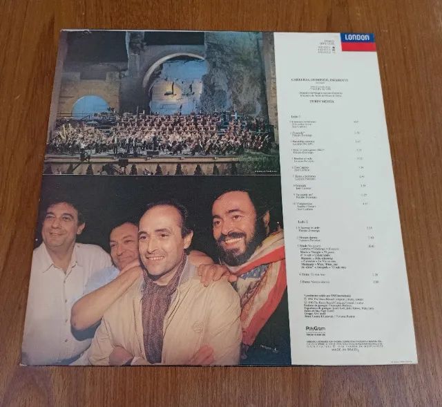 DISCO VINIL CARRERAS DOMINGO PAVAROTTI IN CONCERT MEHTA - Foto 6