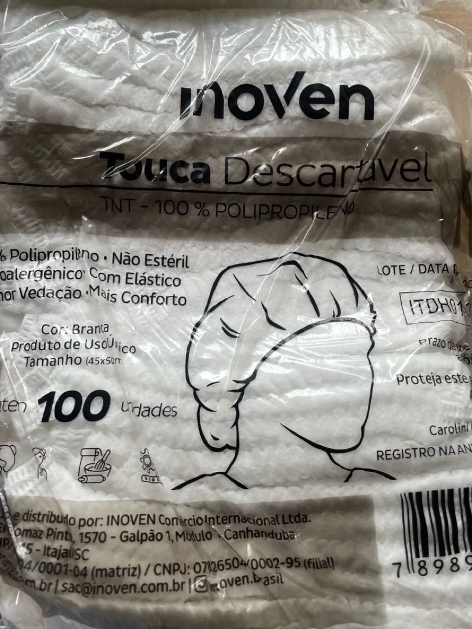 Touca Descartável TNT - 100 unidades