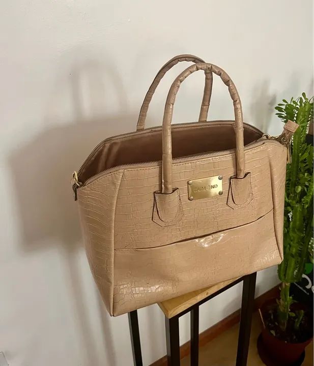 Bolsa nude croco em couro legítimo  - Foto 3