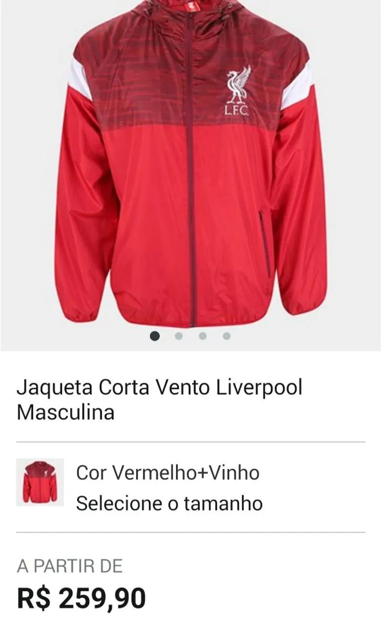 Jaqueta Corta Vento Liverpool Masculina TAM G Roupas