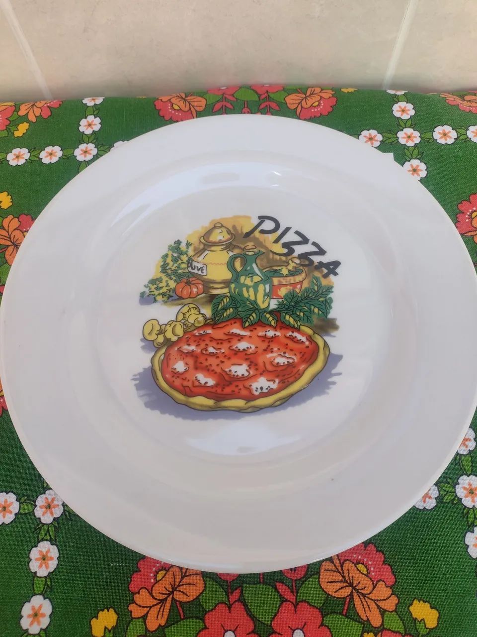 Prato decorativo de pizza vintage