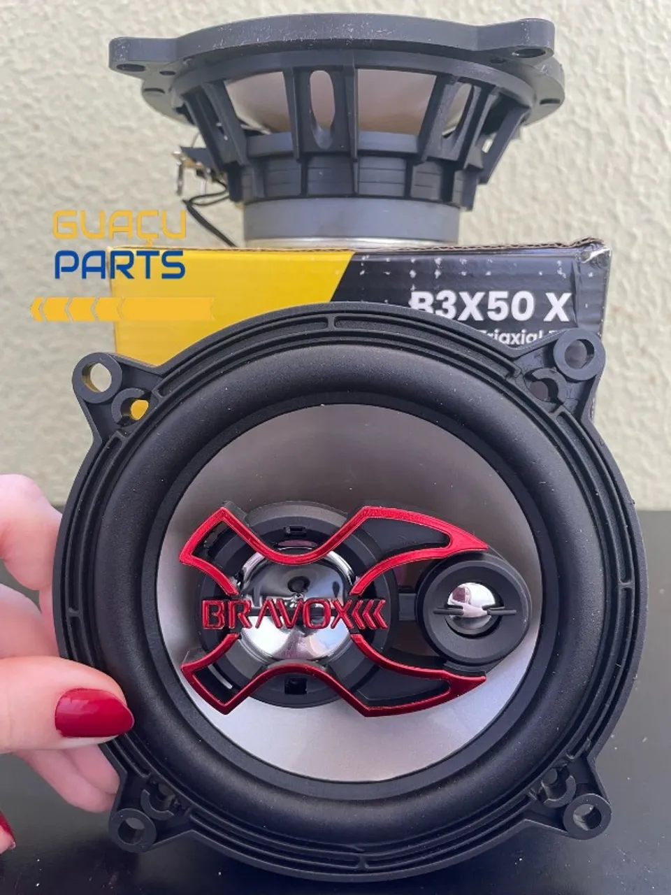 Alto Falantes 5x5 polegadas Bravox triaxial 50w rms cada