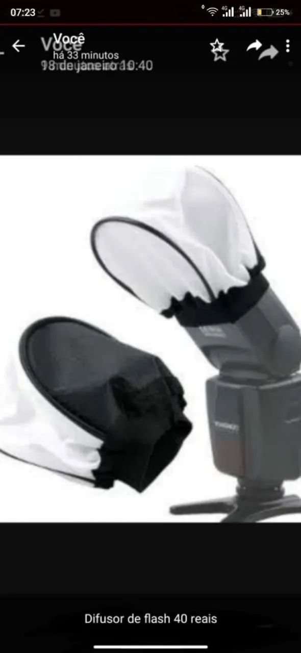 Difusor de Flash para Câmera - 40 Reais