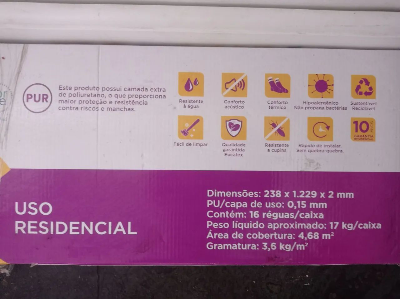 Piso Vinílico Cola Basic Santa Fé Madeira Marrom Eucafloor - Foto 6