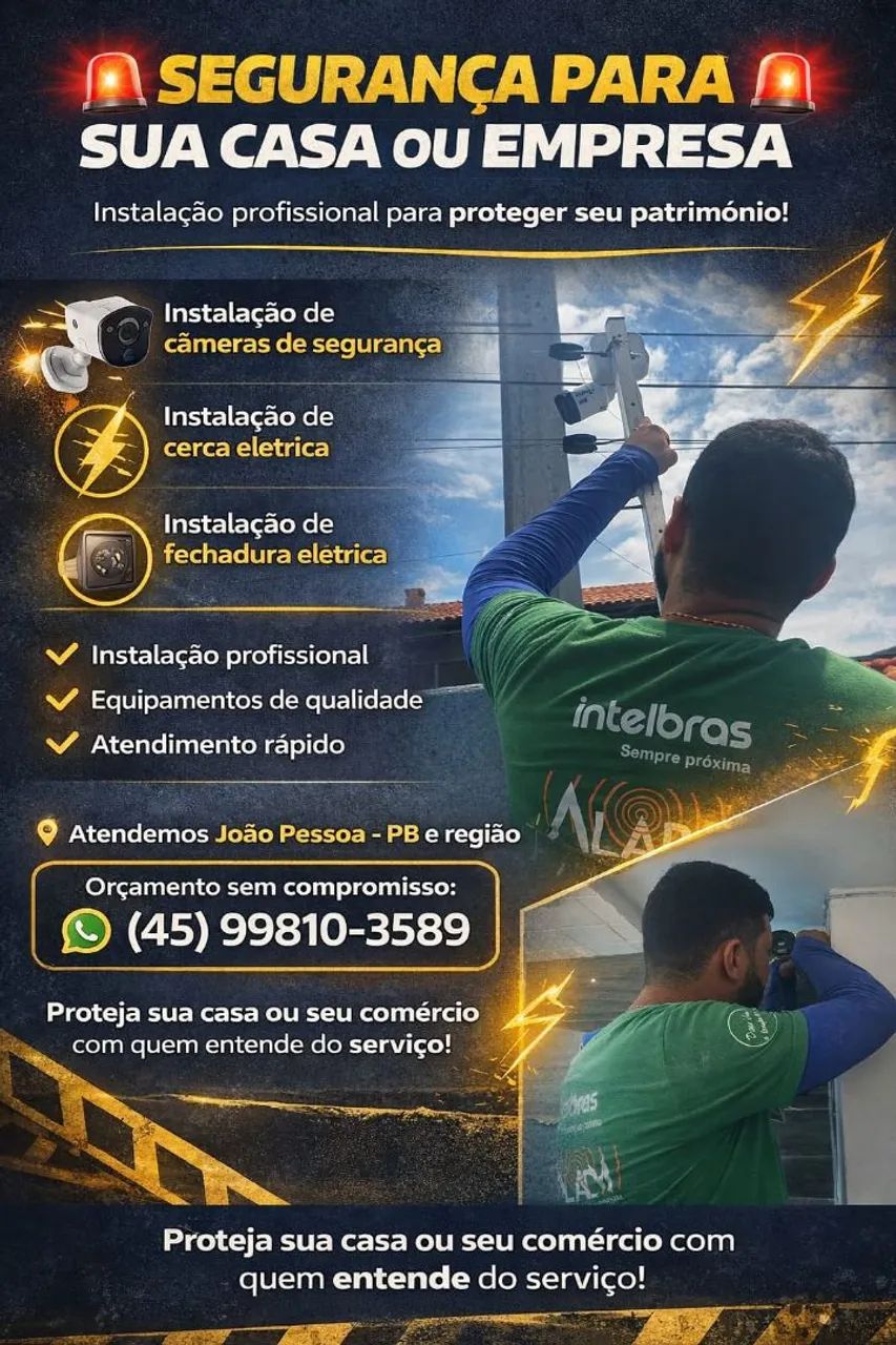 Especialista em Segurança: Câmeras, Cerca Elétrica e Fechadura Digital