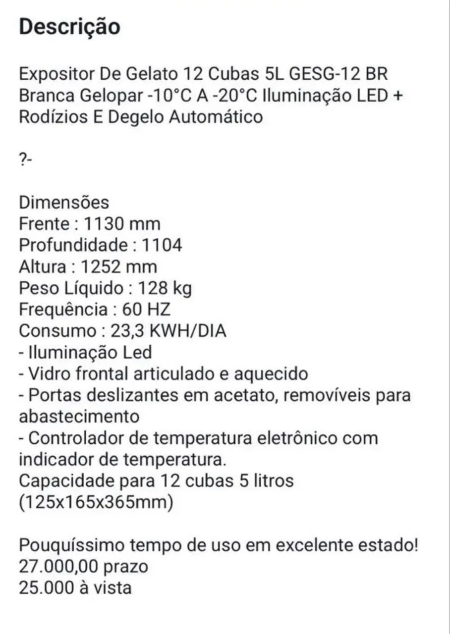 Expositora de Gelato  - Foto 2