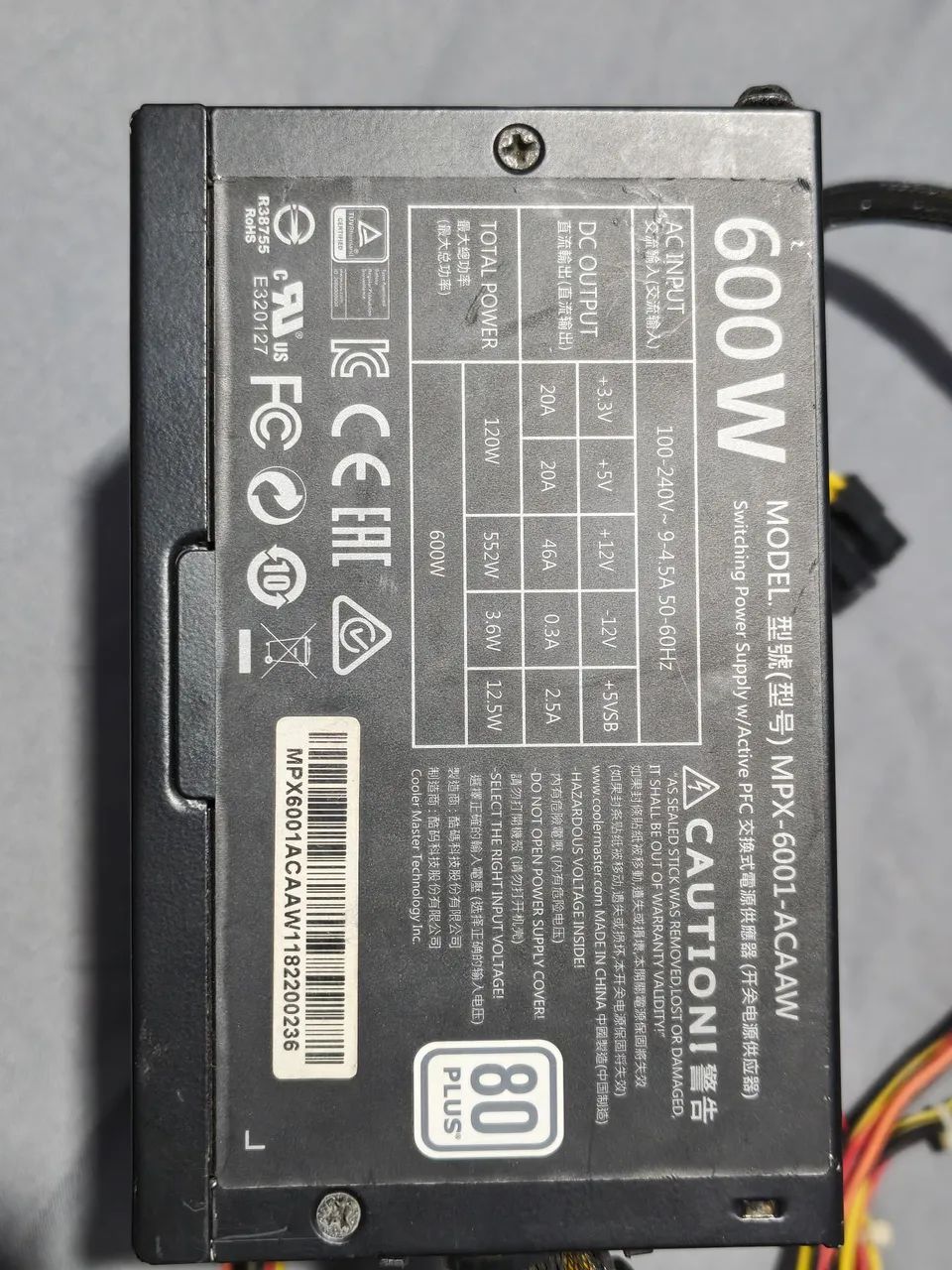 Fonte 600w Cooler Master 80 Plus - Foto 2