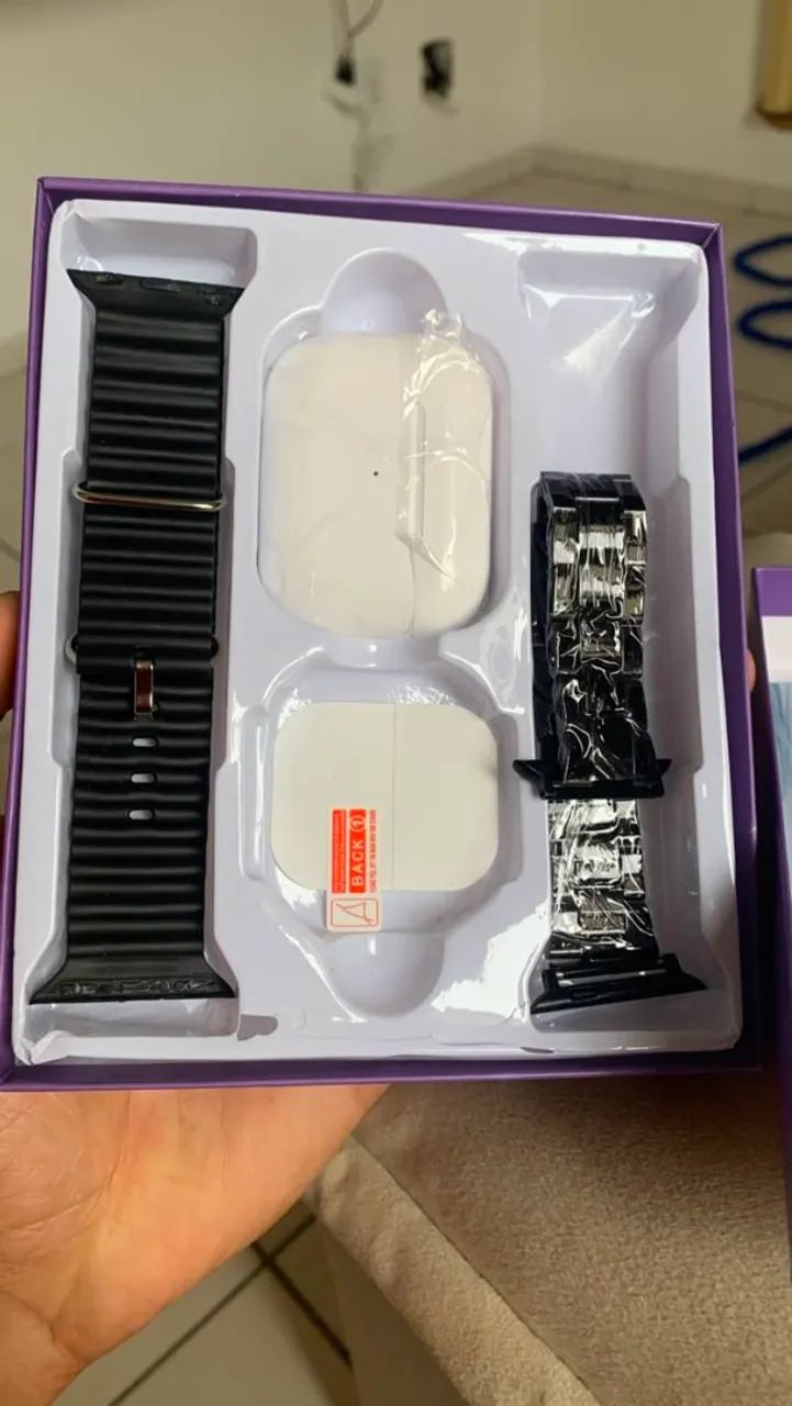 Relógio + Fones + 2 pulseiras + película  - Foto 5