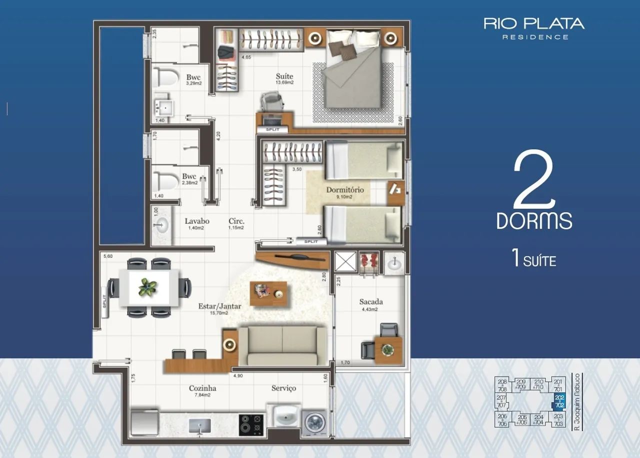 Apartamento com 2 dormitórios sendo 1 suíte em Capoeiras - Foto 2