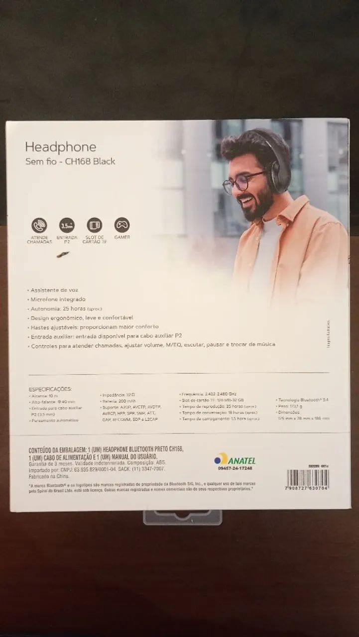 Headphone sem fio Loop Way CH168 Black - Fone de ouvido - Bluetooth - Foto 4