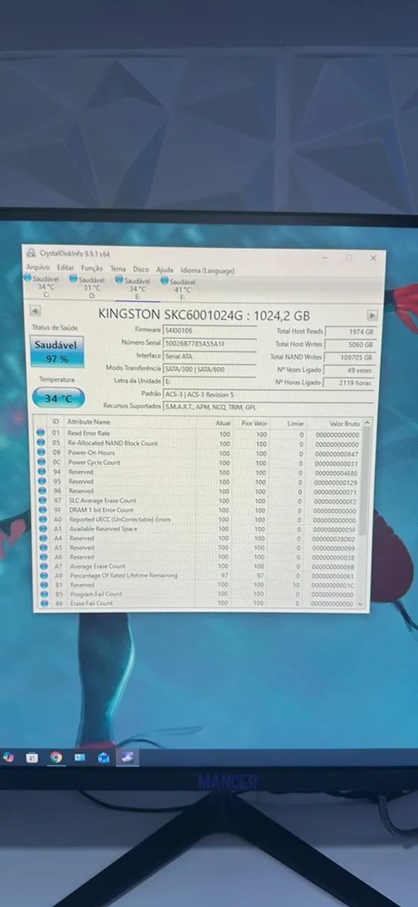 SSD Kingston de 1T KC600 - Foto 2