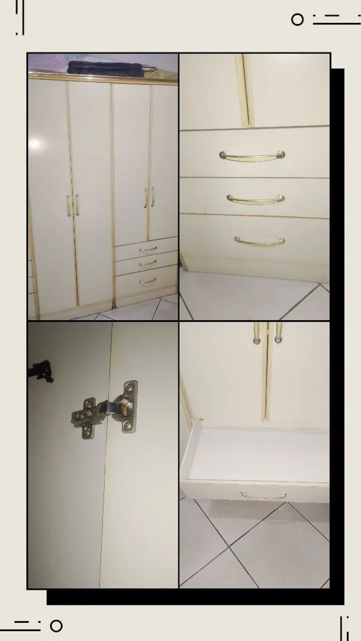 Guarda roupa usado com 6 portas e 6 gavetas. - Foto 4