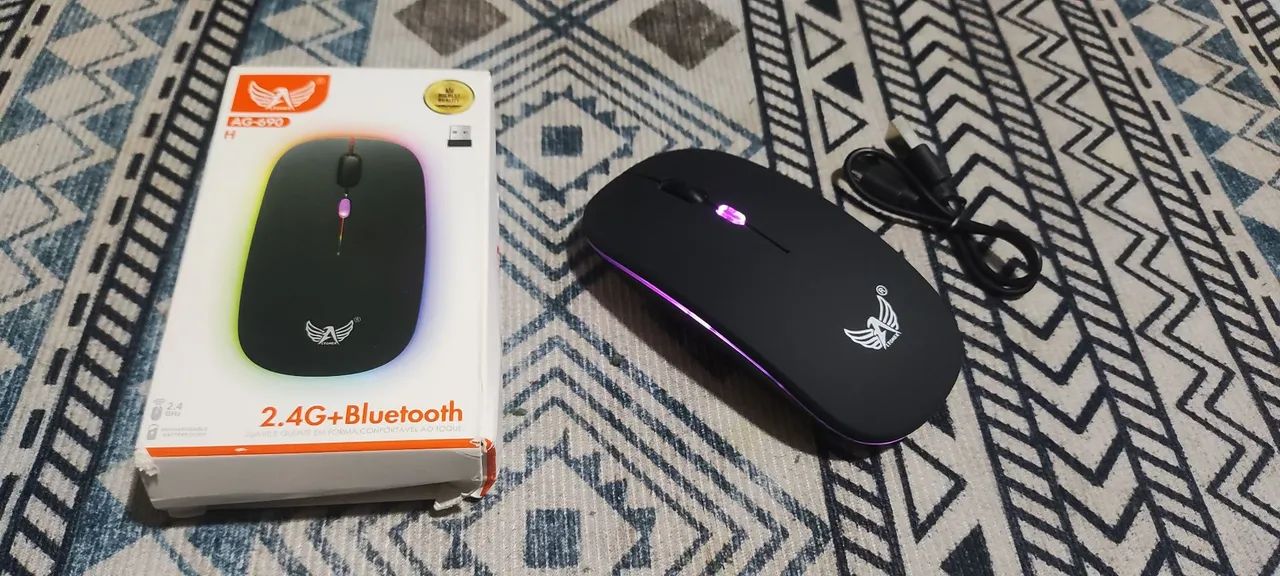 mouse sem fio recarregável bluetooth e 2.4G