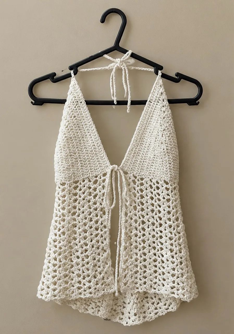 Cropped branco crochê - Foto 2
