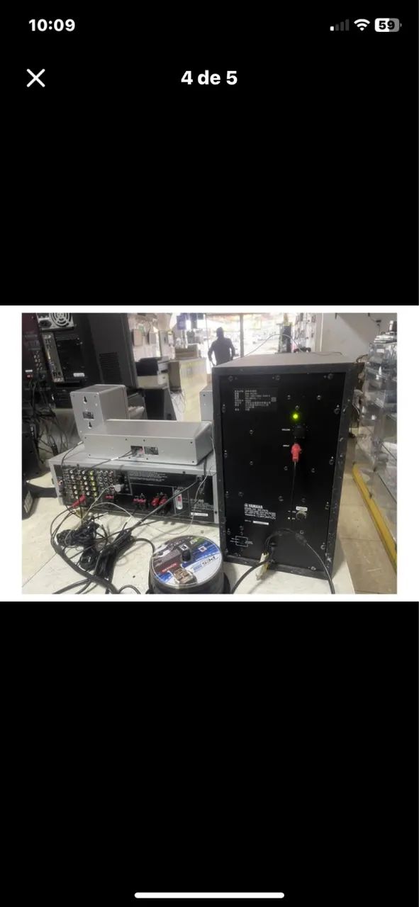 Receiver Yamaha HTR 5930 controle  sub e caixas  - Foto 4