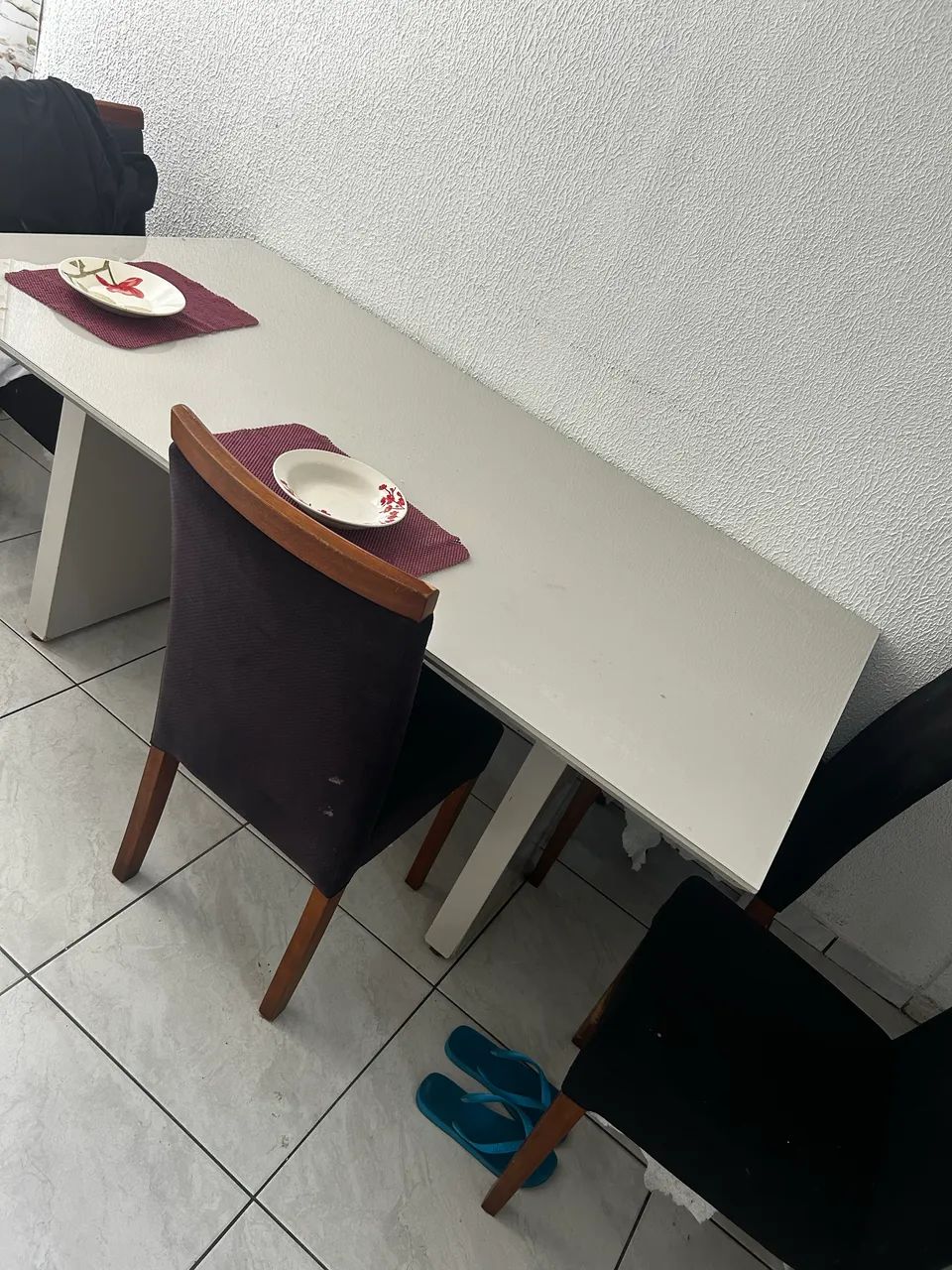 Mesa 6 lugares tampão de vidro 