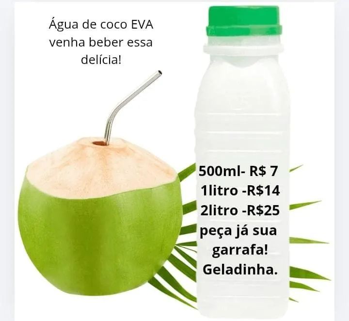 Água de coco engarrafada E.V.A.