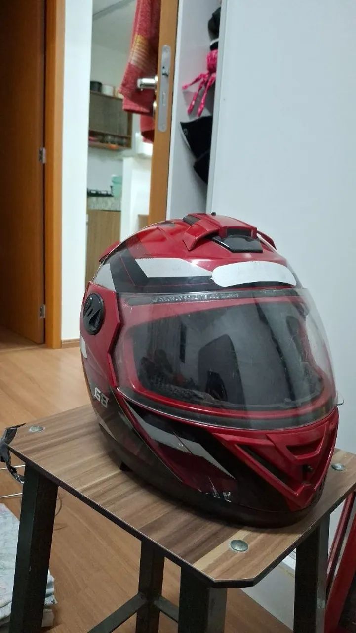 Capacete g8 vermelho tamanho g - Foto 2