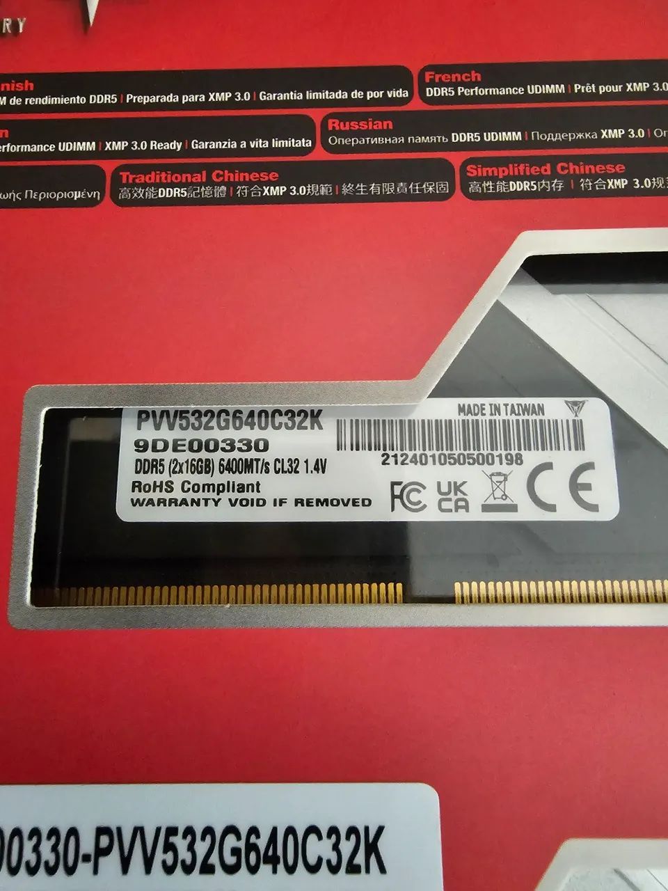RAM DDR5 32GB 6400MHz Patriot Viper Venom CL32 - Memória RAM