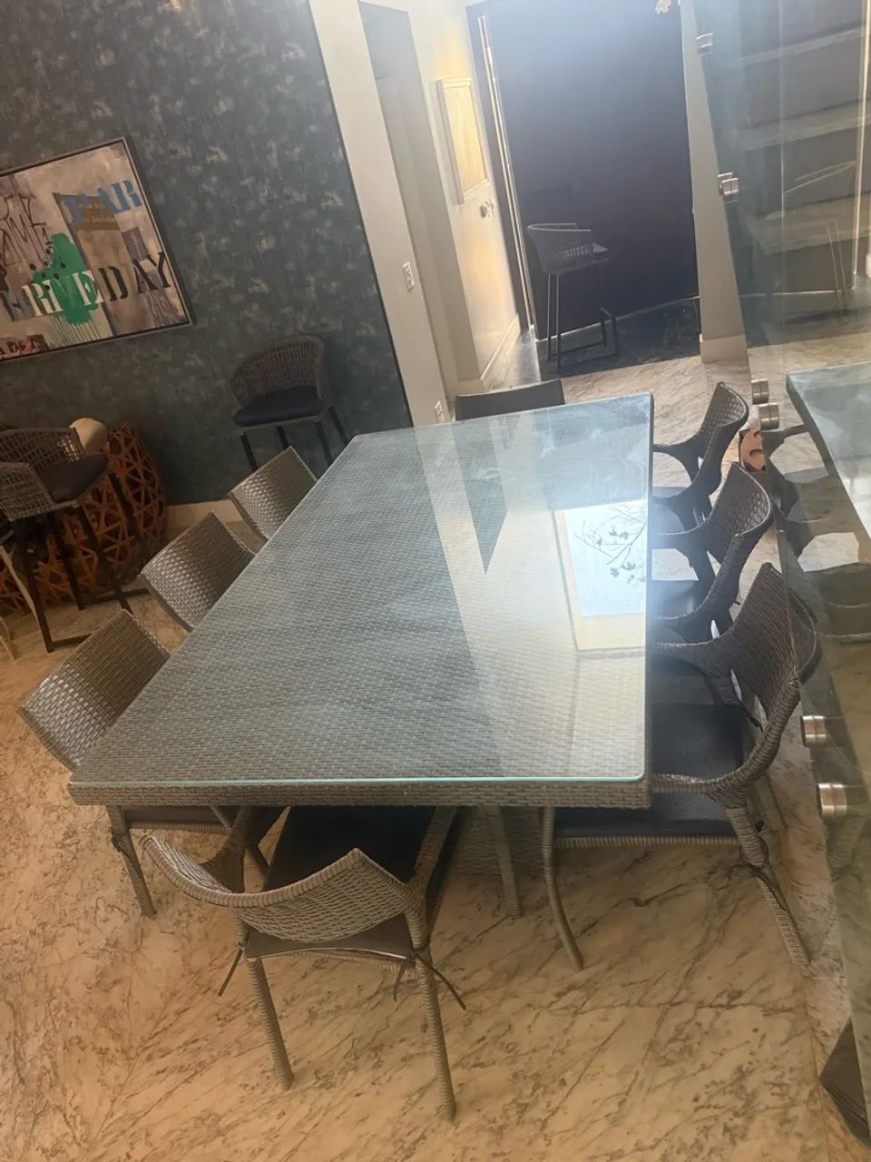 Mesa com 8 cadeiras  - para área externa  - Foto 3