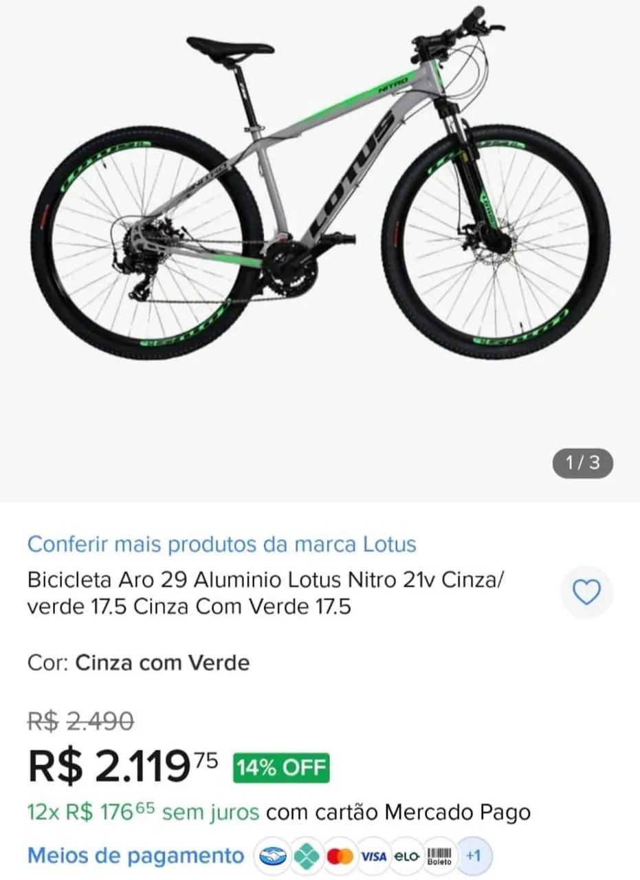 Bicicleta LOTUS 1200$ NOVA E DOCUMENTADA BAIRRO TIJUCA