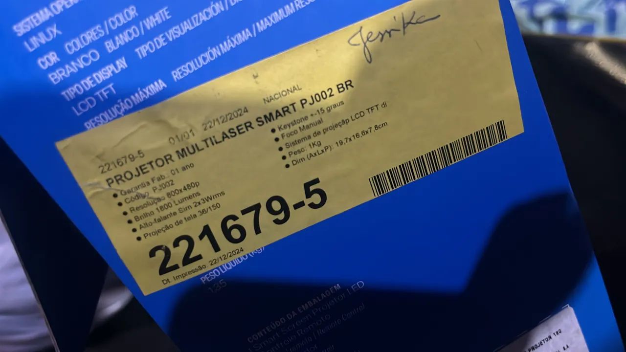 Projetor estado de novo usado apenas 3 vezes