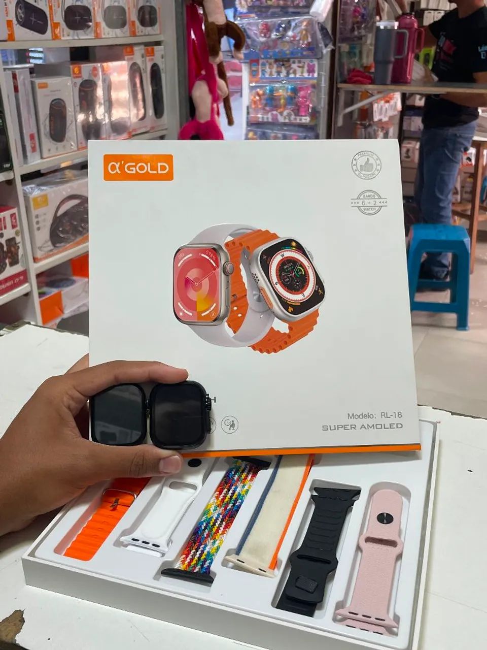 Kit 2 Relógio Smartwatch com 6 pulseiras de diferentes estilos