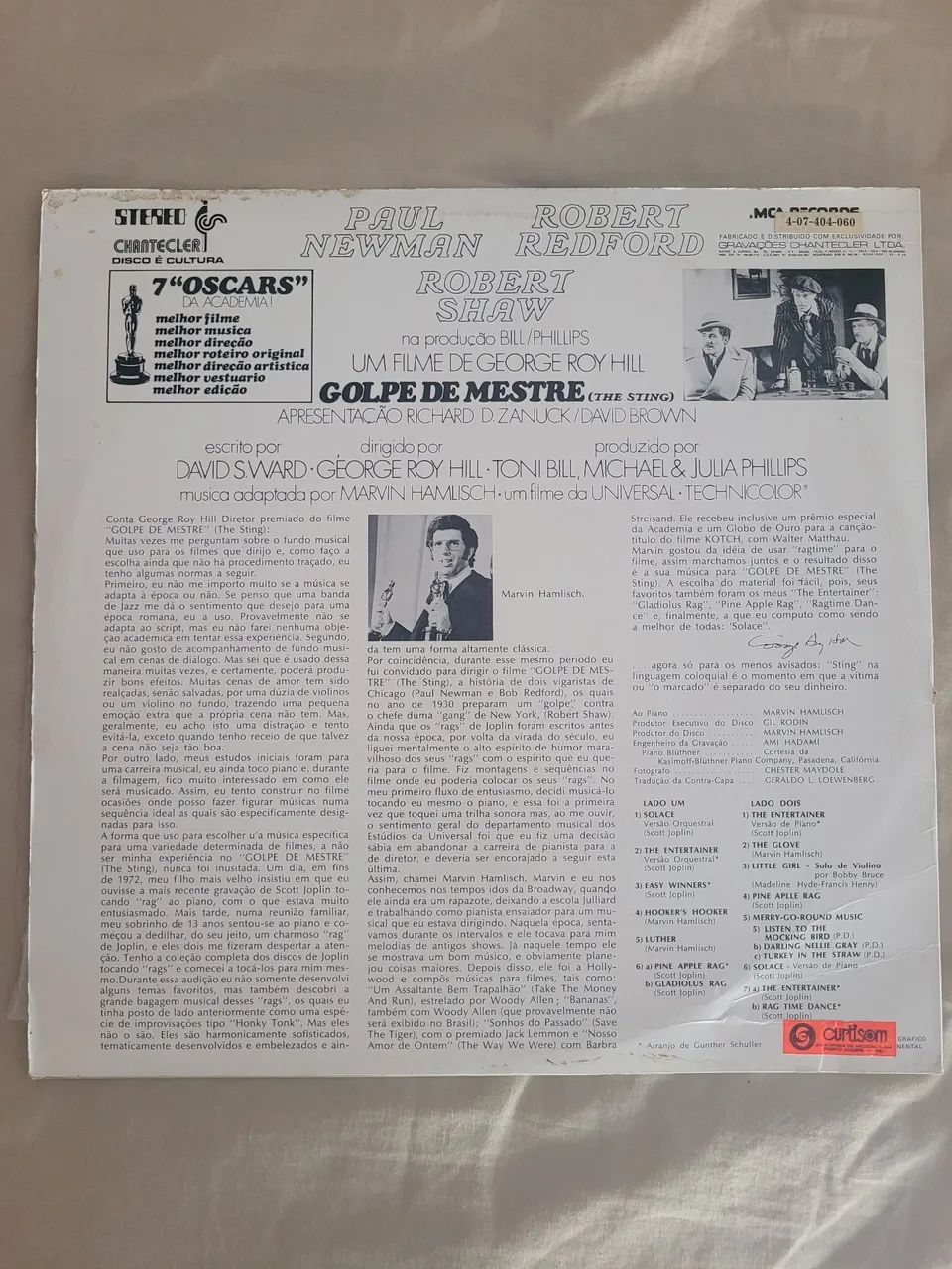 Disco de vinil do filme "Golpe de mestre"