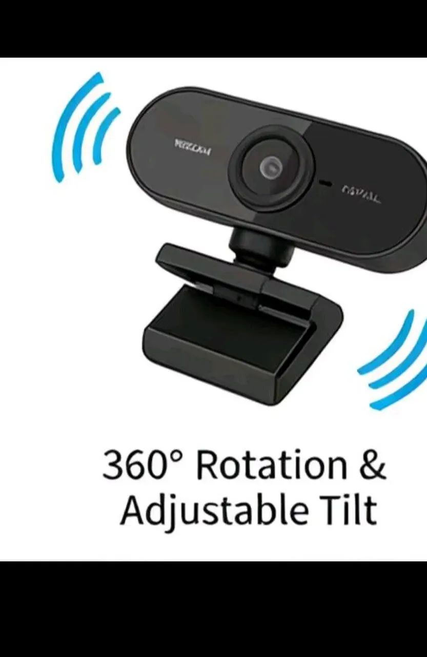 Webcam usb com microfone integrado câmera para PC rotacionavel 360