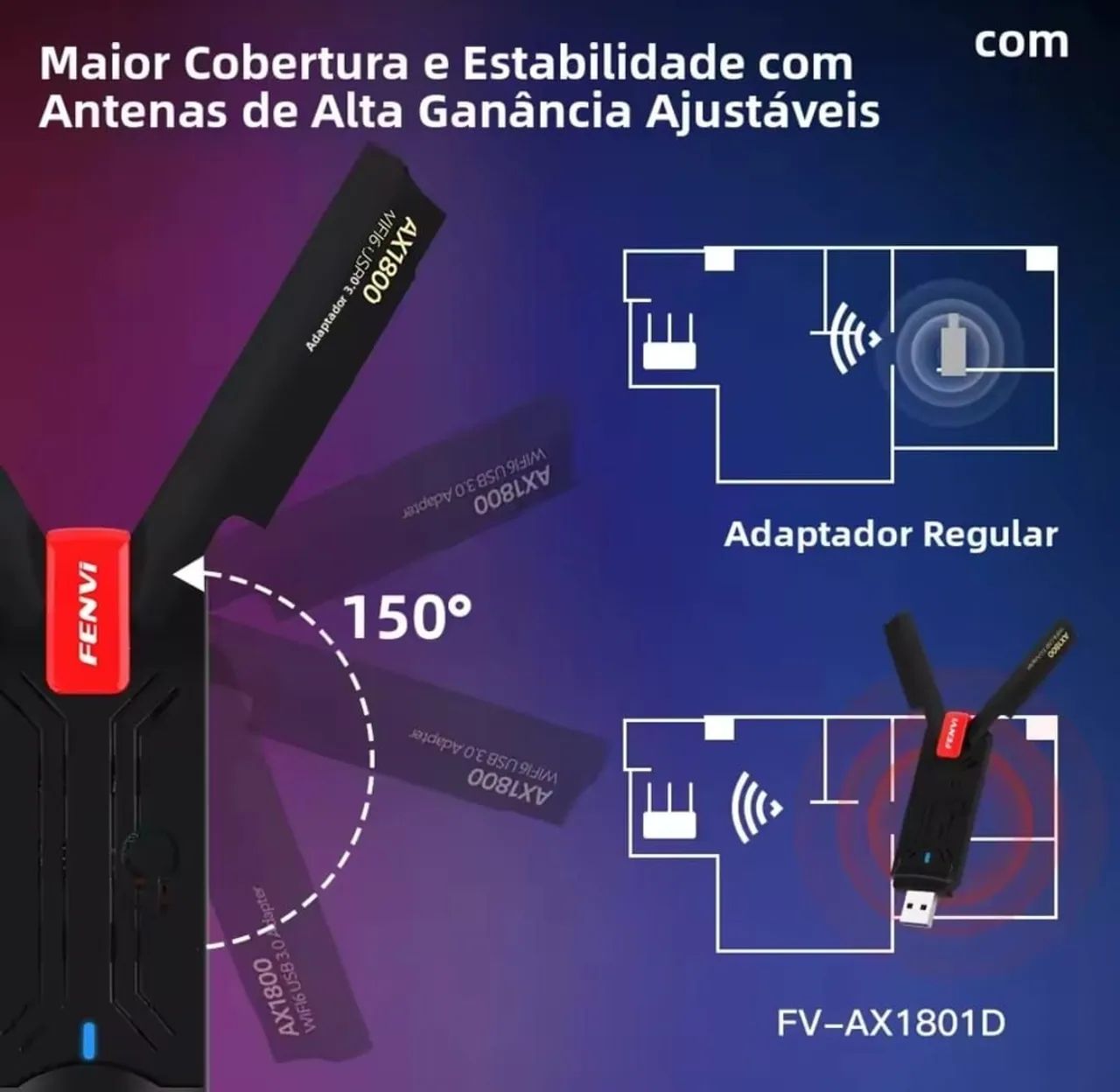 Adaptador Wi-Fi USB AX1800 - Foto 3