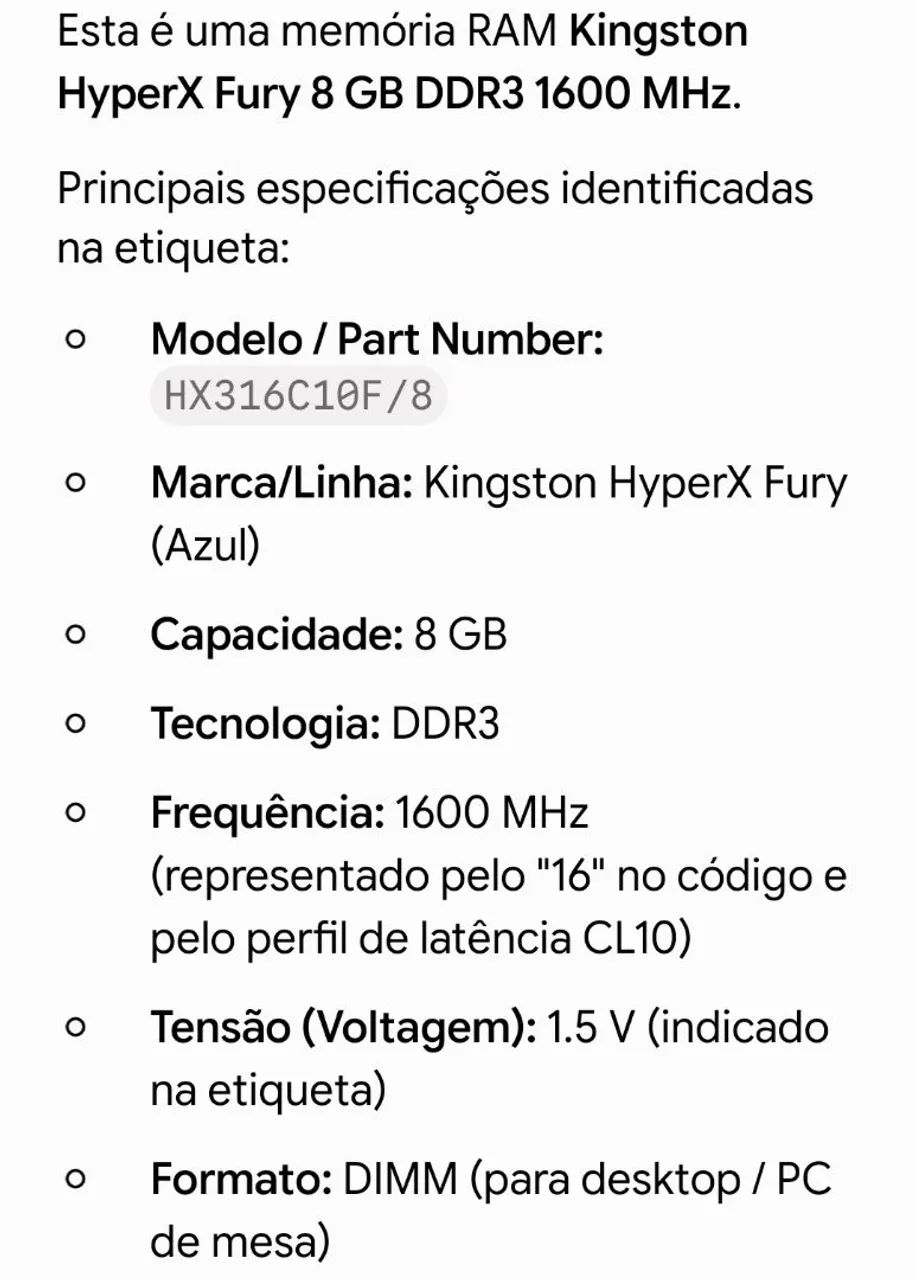  para computador memória ddr3 8 gb  - Foto 5