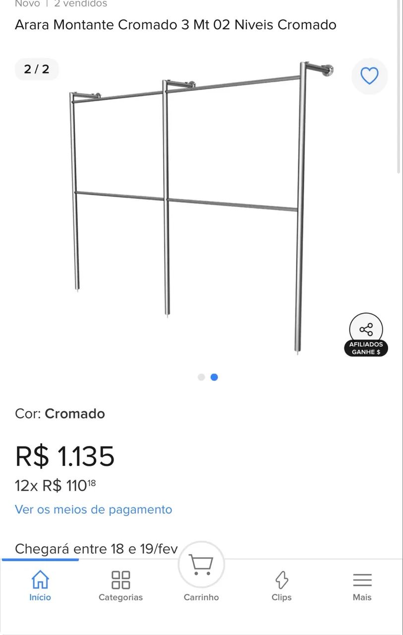 Arara cromada de loja - Foto 2