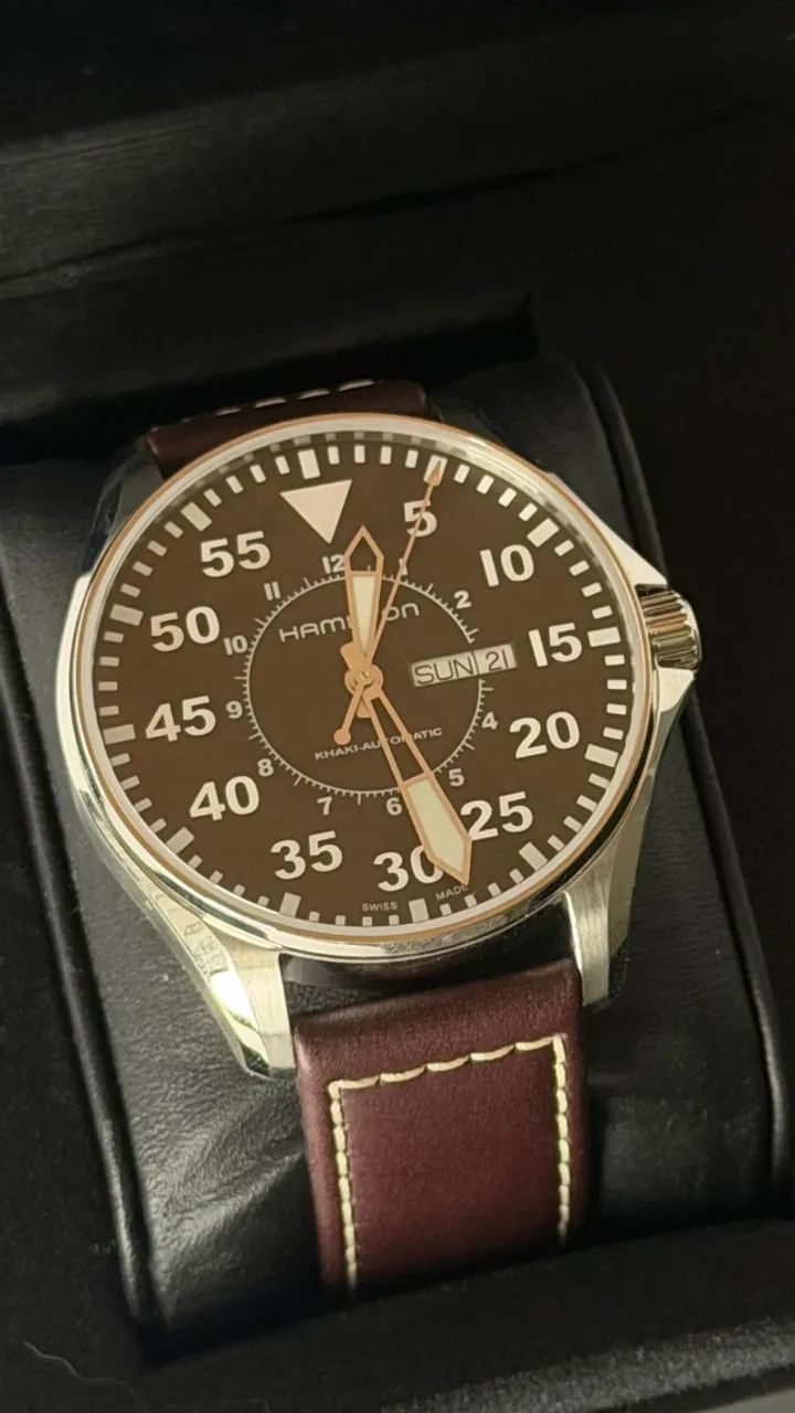 HAMILTON KHAKI AVIATION PILOT DAY DATE AUTO - REF. H64715535
