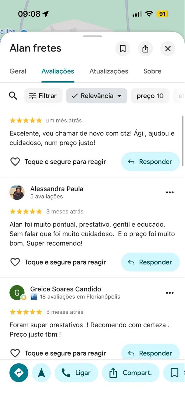 Frete 5 estrelas no Google maps  - Foto 2