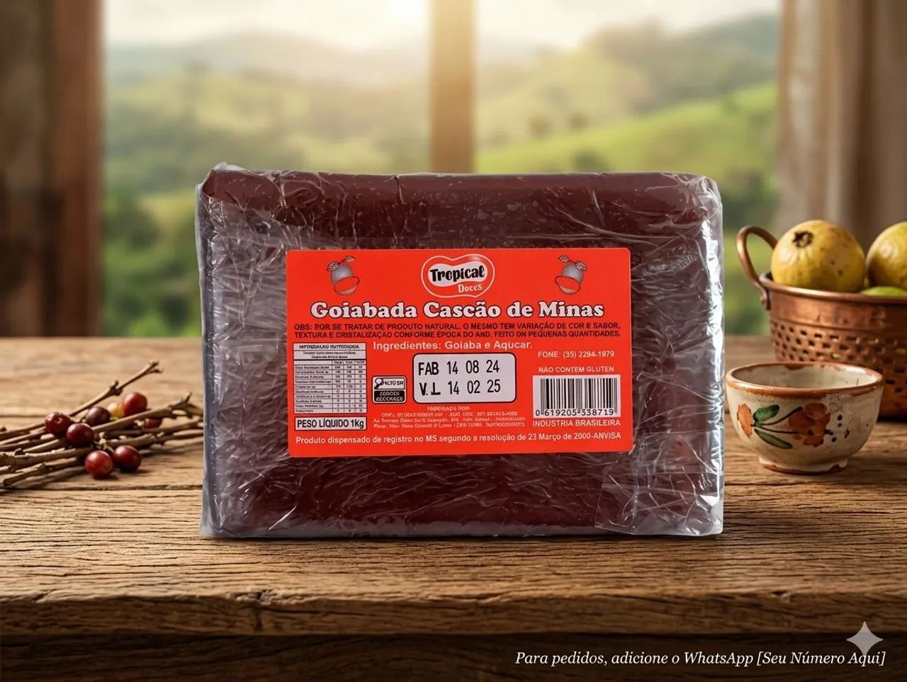 Giabada cascão de Minas, tropical doces 1kg