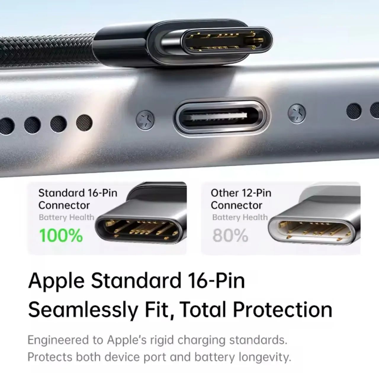 Cabo USB C Baseus para iPhone 15+ - Foto 4