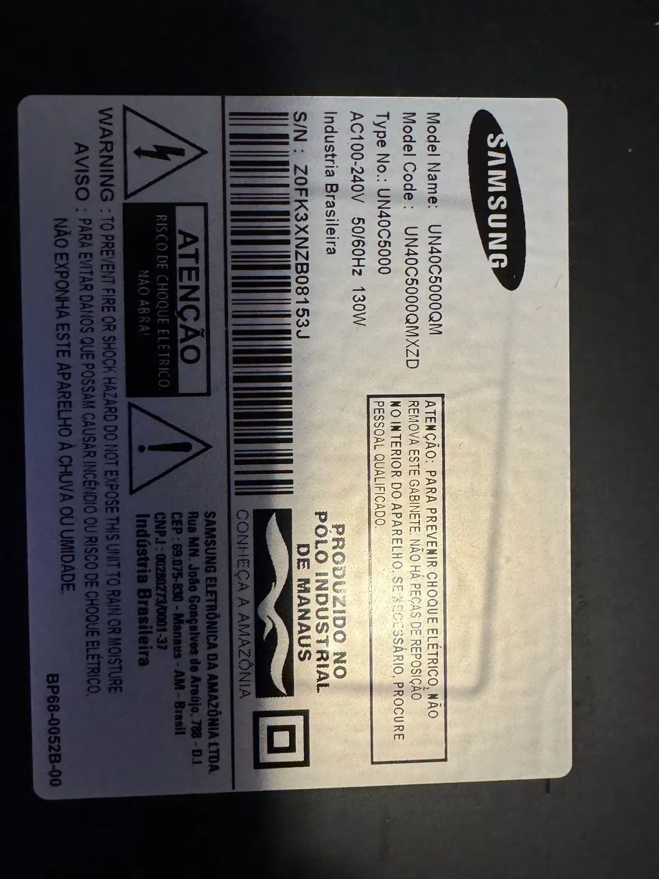 TV SANSUNG LED 40 POLEGADAS COM DEFEITO MODELO UN40C5000QM - Foto 4