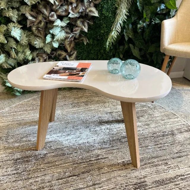 Mesa de Centro Formato Orgânico Cor Off White - Foto 3